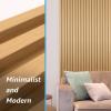 imageArt3d 8Pack 96 x 6in WPC Acoustic Slat Wall Panel for Modern Interior Decor TV Background Living Room Matte BlackOak