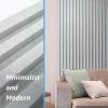 imageArt3d 8Pack 96 x 6in WPC Acoustic Slat Wall Panel for Modern Interior Decor TV Background Living Room Matte BlackSlate