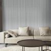 imageArt3d 8Pack 96 x 6in WPC Acoustic Slat Wall Panel for Modern Interior Decor TV Background Living Room Matte BlackSlate