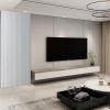 imageArt3d 8Pack 96 x 6in WPC Acoustic Slat Wall Panel for Modern Interior Decor TV Background Living Room Matte BlackSlate