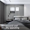 imageArt3d 8Pack 96 x 6in WPC Acoustic Slat Wall Panel for Modern Interior Decor TV Background Living Room Matte BlackSlate