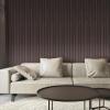 imageArt3d 8Pack 96 x 6in WPC Acoustic Slat Wall Panel for Modern Interior Decor TV Background Living Room Matte BlackWalnut