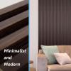 imageArt3d 8Pack 96 x 6in WPC Acoustic Slat Wall Panel for Modern Interior Decor TV Background Living Room Matte BlackWalnut