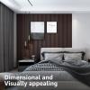 imageArt3d 8Pack 96 x 6in WPC Acoustic Slat Wall Panel for Modern Interior Decor TV Background Living Room Matte BlackWalnut
