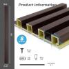 imageArt3d 8Pack 96 x 6in WPC Acoustic Slat Wall Panel for Modern Interior Decor TV Background Living Room Matte BlackWalnut