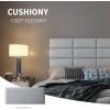imageArt3d Peel and Stick Headboard for Full and Queen in White Pack of 9 Panels Sized 984quot x 2362quot 3D Soundproof Wall Panels Upholstered Wall Panel