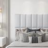 imageArt3d Peel and Stick Headboard for Full and Queen in White Pack of 9 Panels Sized 984quot x 2362quot 3D Soundproof Wall Panels Upholstered Wall Panel