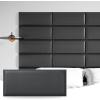 imageArt3d Peel and Stick Headboard for King Full and Queen in Grey Pack of 12 Wall Panels 3D Sized 984quot x 2362quot Soundproof UpholsteredBlack