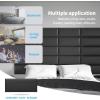 imageArt3d Peel and Stick Headboard for King Full and Queen in Grey Pack of 12 Wall Panels 3D Sized 984quot x 2362quot Soundproof UpholsteredBlack