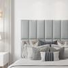 imageArt3d Peel and Stick Headboard for King Full and Queen in Grey Pack of 12 Wall Panels 3D Sized 984quot x 2362quot Soundproof UpholsteredGray