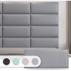 imageArt3d Peel and Stick Headboard for King Full and Queen in Grey Pack of 12 Wall Panels 3D Sized 984quot x 2362quot Soundproof UpholsteredGray