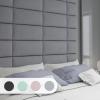 imageArt3d Peel and Stick Headboard for King Full and Queen in Grey Pack of 12 Wall Panels 3D Sized 984quot x 2362quot Soundproof UpholsteredGray