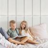 imageArt3d Peel and Stick Headboard for King Full and Queen in Grey Pack of 12 Wall Panels 3D Sized 984quot x 2362quot Soundproof UpholsteredVelvet Pearl