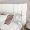 imageArt3d Peel and Stick Headboard for King Full and Queen in Grey Pack of 12 Wall Panels 3D Sized 984quot x 2362quot Soundproof UpholsteredVelvet Pearl
