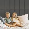 imageArt3d Peel and Stick Headboard for King Full and Queen in Grey Pack of 12 Wall Panels 3D Sized 984quot x 2362quot Soundproof UpholsteredVelvet Smoky Gray