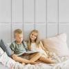 imageArt3d Peel and Stick Headboard for King Full and Queen in Grey Pack of 12 Wall Panels 3D Sized 984quot x 2362quot Soundproof UpholsteredVelvet Stone