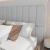 imageArt3d Peel and Stick Headboard for King Full and Queen in Grey Pack of 12 Wall Panels 3D Sized 984quot x 2362quot Soundproof UpholsteredVelvet Stone