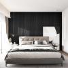 imageArt3d Slat Wall Panels WPC Soundproof 3D Wall Paneling for Interior Wall Decor TV Background 8Pack 96 x 6 in TeakBlack