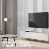 imageArt3d Slat Wall Panels WPC Soundproof 3D Wall Paneling for Interior Wall Decor TV Background 8Pack 96 x 6 in TeakOffWhite