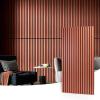 imageArt3d 2 Wood Slat Acoustic Panels for Wall and Ceiling  3D Fluted Sound Absorbing Panel with Wood Finish  Matte BlackCherry