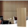 imageArt3d 2 Wood Slat Acoustic Panels for Wall and Ceiling  3D Fluted Sound Absorbing Panel with Wood Finish  Matte BlackOak