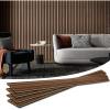 imageArt3d 4Piece Wood Slat Acoustic Panels for Stylish Decor and Noise Reduction 3D Textured Panel for Ceiling and Wall White ElmWalnut