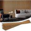 imageArt3d 4Piece Wood Slat Acoustic Panels for Stylish Decor and Noise Reduction 3D Textured Panel for Ceiling and Wall White ElmWarm Teak