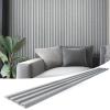 imageArt3d 8Pack 96 x 6in WPC Acoustic Slat Wall Panel for Modern Interior Decor TV Background Living Room Matte BlackSlate