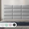 imageArt3d Peel and Stick Headboard for King Full and Queen in Grey Pack of 12 Wall Panels 3D Sized 984quot x 2362quot Soundproof UpholsteredGray