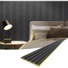 imageArt3d Slat Wall Panels WPC Soundproof 3D Wall Paneling for Interior Wall Decor TV Background 8Pack 96 x 6 in TeakBlack