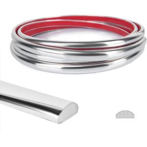 imageArt3d 25 Ft Peel and Stick Trim for Backsplash Tile Edge SelfAdhesive Liner for Corner Decor in Stainless SteelStainless Steel