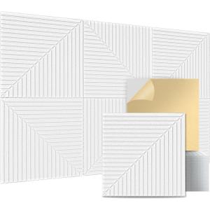 imageArt3d 6Pack SelfAdhesive Acoustic Wall Panels for Home Dcor 24 x 24 Inch Soundproofing Panels for Office Studio Bedroom  High Noise Absorption Polyester Fiber White