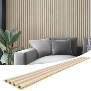 imageArt3d 8Pack 96 x 6in WPC Acoustic Slat Wall Panel for Modern Interior Decor TV Background Living Room Matte BlackWhite Ash