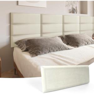 imageArt3d Peel and Stick Headboard for King Full and Queen in Grey Pack of 12 Wall Panels 3D Sized 984quot x 2362quot Soundproof UpholsteredVelvet Pearl