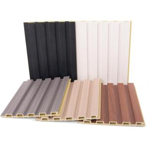 imageArt3d Slat Wall Panels WPC Soundproof 3D Wall Paneling for Interior Wall Decor TV Background 8Pack 96 x 6 in TeakSamples