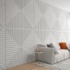 imageArt3d 12Pack Drop Ceiling Tiles 2x2 FT PVC 3D Textured Panels for Interior Wall Decor Living Room Bedroom Office 24x24 Inch WhiteWhite