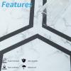 imageArt3d 30Pack Hexagon Peel and Stick Flooring Tile Marble Look Self Adhesive Waterproof Vinyl Floor Tile for Kitchen Bathroom Living Room Bedroom 118quot x 102quot Black MarbleWhite Marble