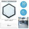 imageArt3d 30Pack Hexagon Peel and Stick Flooring Tile Marble Look Self Adhesive Waterproof Vinyl Floor Tile for Kitchen Bathroom Living Room Bedroom 118quot x 102quot White MarbleWhite Marble