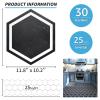 imageArt3d 30Pack Hexagon Peel and Stick Flooring Tile Marble Look Self Adhesive Waterproof Vinyl Floor Tile for Kitchen Bathroom Living Room Bedroom 118quot x 102quot White MarbleBlack Marble