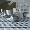 imageArt3d 30Pack Hexagon Peel and Stick Flooring Tile Marble Look Self Adhesive Waterproof Vinyl Floor Tile for Kitchen Bathroom Living Room Bedroom 118quot x 102quot White MarbleBlueBlackWhite