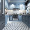 imageArt3d 30Pack Hexagon Peel and Stick Flooring Tile Self Adhesive Waterproof Vinyl Floor Tile for Kitchen Bathroom Living Room Bedroom 118quot x 102quot BlueBlackWhiteWhite Marble