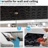 imageArt3d Decorative Ceiling Tile 2x2 Glue up Suspended Ceiling Tile Pack of 12pcs Black FloralBlack