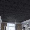imageArt3d Decorative Ceiling Tile 2x2 Glue up Suspended Ceiling Tile Pack of 12pcs Black FloralModern Black