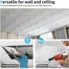 imageArt3d Decorative Ceiling Tile 2x2 Glue up Suspended Ceiling Tile Pack of 12pcs Black FloralModern White