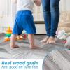 imageArt3d Interlocking Luxury Wood Flooring Tile Wood Floor Plank for Kitchen Bathroom  Waterproof AntiSlip WearResistant Reusable 8Pack Sample 6 x 6 inchDawn Ash