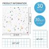 imageArt3d Peel and Stick Vinyl Floor Tiles 30Pack 12 x 12 inch Self Adhesive Waterproof Flooring Planks for Kitchen Dining Room Bedrooms Cover 30 Sq Ft Black ampamp White Marble 15 Tiles per ColorModern Terrazzo