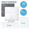 imageArt3d Peel and Stick Vinyl Floor Tiles 30Pack 12 x 12 inch Self Adhesive Waterproof Flooring Planks for Kitchen Dining Room Bedrooms Cover 30 Sq Ft Black ampamp White Marble 15 Tiles per ColorBlackWhite Marble