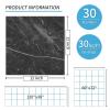 imageArt3d Peel and Stick Vinyl Floor Tiles 30Pack 12 x 12 inch Self Adhesive Waterproof Flooring Planks for Kitchen Dining Room Bedrooms Cover 30 Sq Ft Black ampamp White Marble 15 Tiles per ColorDark Marble