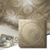imageArt3d 12Pack Drop Ceiling Tiles 2x2 FT Decorative Easy Install PVC Ceiling Panels for Interior Kitchen Bathroom Basement 24x24 Inch Antique GoldAntique Gold