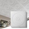 imageArt3d 12Pack Drop Ceiling Tiles 2x2 FT Decorative Easy Install PVC Ceiling Panels for Interior Kitchen Bathroom Basement 24x24 Inch Antique GoldWhite